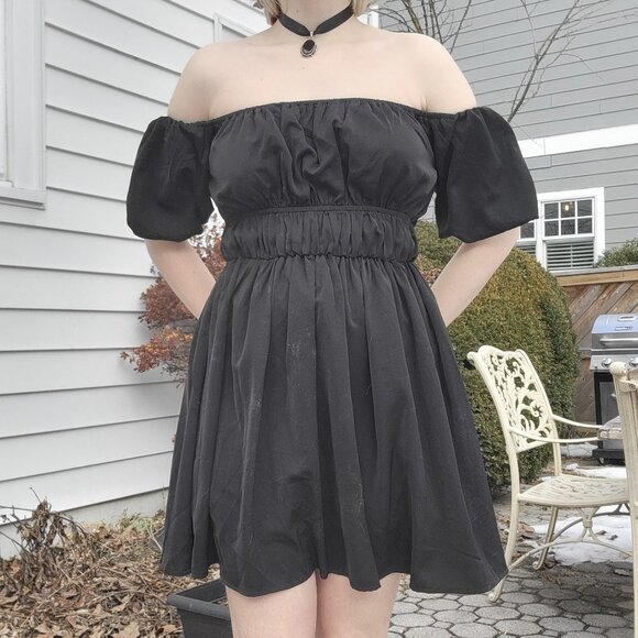 ❝ black off shoulder puffy black swan mini dress .❀ ݁ ˖ ❞ - Picture 5 of 9